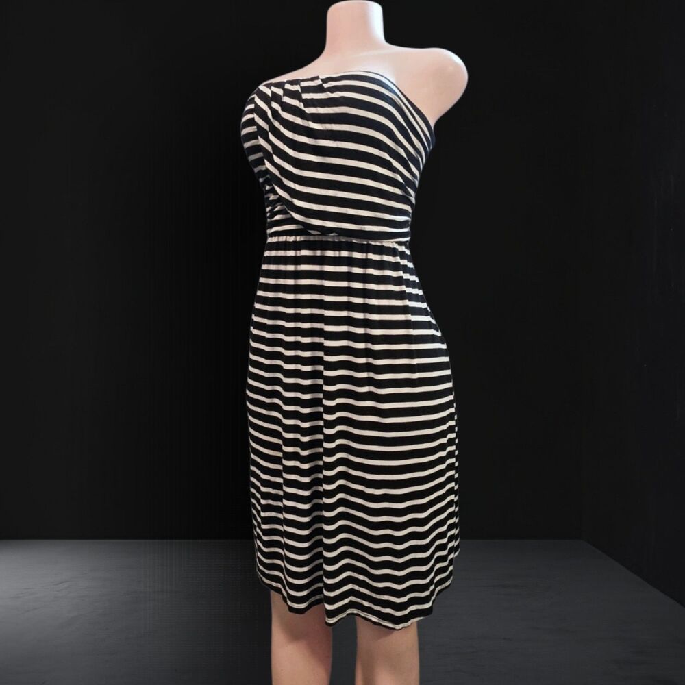 Lane Bryant Plus Size Alt Goth Striped Strapless Empire Mini Dress